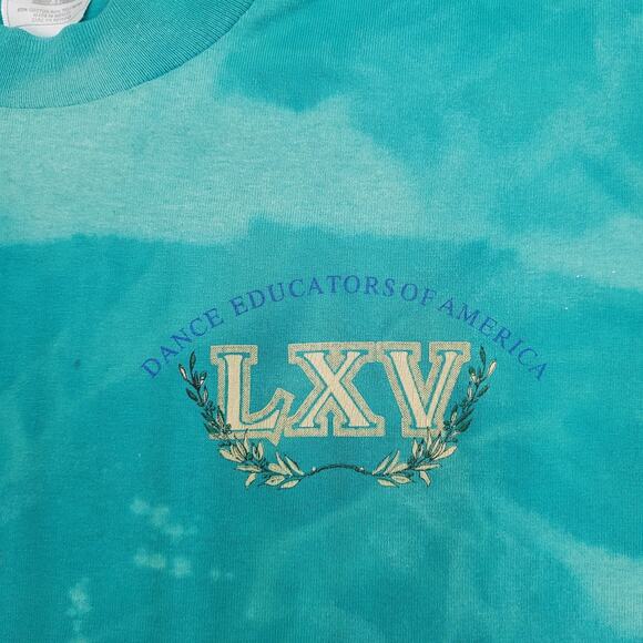 Vintage 90s Dancer Shirt Womens XL 23x27 Bleached Blue USA - Picture 10 of 16